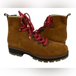 Avellini Suede Hiking Boots With Genuine Shearling Lining Made In Spain sz39/us8